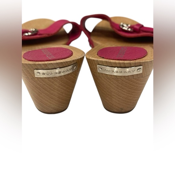 Burberry Pink Pebble Leather Sandal Slipper Slide Sz:36/US:6 - Picture 5 of 9